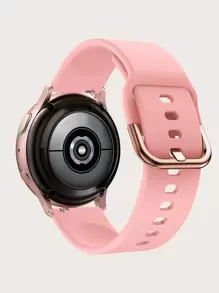 1pc Women/Men Pink 20mm/22mm Width Universal Silicone Smart Watch Strap Watchband Accessories Compatible With Samsung Galaxy Watch 7654/Mi/Venu/Vivoactive/Forerunner/Honor - Baby Pink - View 3