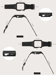 1入組兼容 Apple 智能手錶 Tpu 錶帶，帶保護殼，適用於 41 毫米 44 毫米 45 毫米/超 49 毫米 - 黑色 - 查看 6