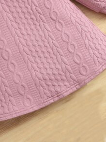 SHEIN Đầm em bé Dây kéo màu trơn Giải trí - Bụi hồng - Xem 3