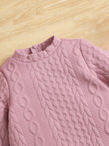 SHEIN Đầm em bé Dây kéo màu trơn Giải trí - Bụi hồng - Xem 4