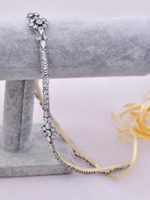 Cinturón de cadena con diseño de diamante de imitación - Champán - Ver 5