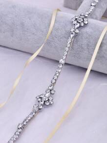 Cinturón de cadena con diseño de diamante de imitación - Champán - Ver 6