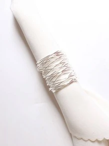 4pcs Hollow Out Napkin Ring - Silver - View 2