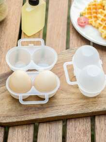 1 pieza Caja de almacenamiento de huevo transparente portátil - Blanco - Ver 2