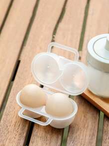 1 pieza Caja de almacenamiento de huevo transparente portátil - Blanco - Ver 5