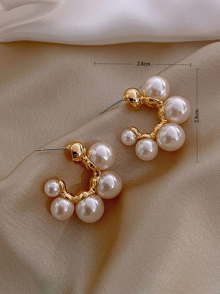 Faux Pearl Decor Earrings