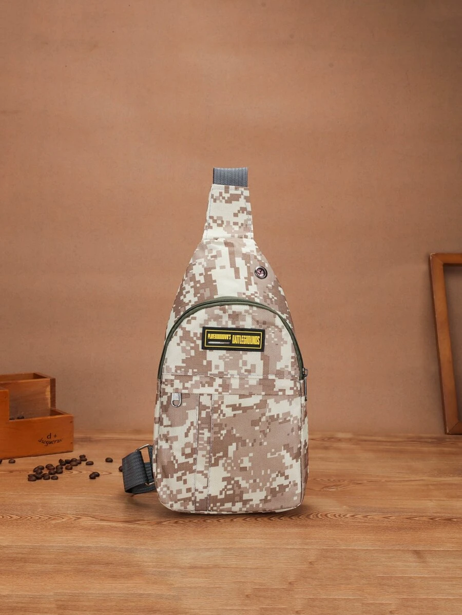 Niños Riñonera bandolera con patrón de camuflaje