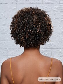 Short Curly Human Hair Wigs 1B/30 Colored Short Curly Wigs For Women 8 Inch Curly Wig 150% Density - S1/30 - View 9