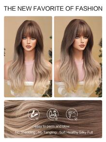 Christmas Long Curly Synthetic Wig With Bangs - Multicolor - View 7