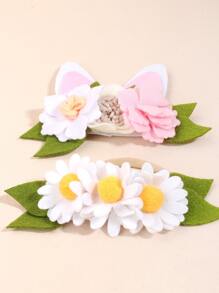 2 cái Baby Flower Decor Hairband - trắng - Xem 3
