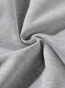 Manfinity Men Plus Letter Patched Quarter Zip Sweatshirt - Light Grey - View 5