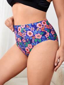 Plus Floral Print Panty - Multicolor - View 1