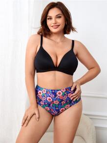 Plus Floral Print Panty - Multicolor - View 5