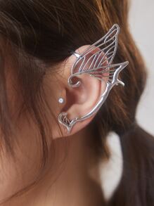 ROMWE Fairycore 1入組鏤空耳掛 - 銀色 - 查看 4