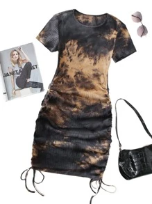 Váy bó sát nhiều màu nhuộm loang lổ cỡ lớn theo phong cách Wasteland (nhuộm loang ngẫu nhiên) cho mùa hè - Nhiều màu - Xem 1