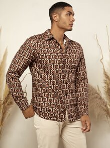 Manfinity RelaxMax Men Allover Print Shirt - Multicolor - View 5