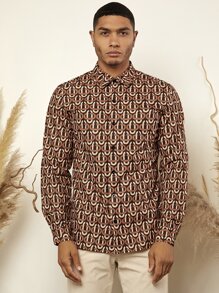 Manfinity RelaxMax Men Allover Print Shirt - Multicolor - View 6