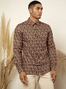 Manfinity RelaxMax Men Allover Print Shirt - Multicolor - View 7