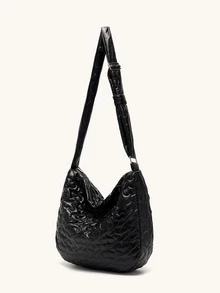 心衍縫流浪包 - 黑色 - 查看 4