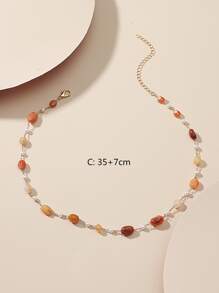 Vòng Cổ Dây Đá Tự Nhiên Thanh Lịch Và Đơn Giản Thích Hợp Cho Phụ Nữ Đeo Hàng Ngày Và Kỳ Nghỉ - Nhiều màu - Xem 3