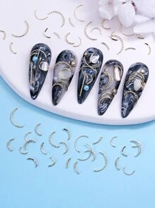 1pack 3D Nail Art Decoration - Gold - View 1