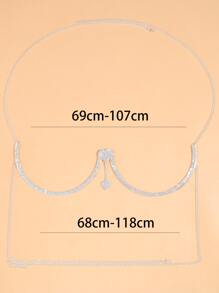 Rhinestone Heart Decor Body Chain - Bạc - Xem 3