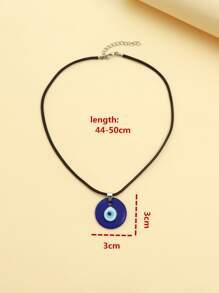 Evil Eye Pattern Round Pendant Necklace