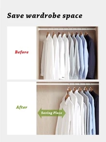 Thick & Fashionable Closet Organizer Cascading Hangers, Space-Saving Clothing Storage Racks With Clips, Household Items - White - View 5