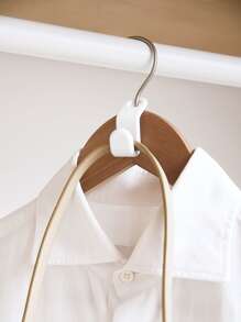 Thick & Fashionable Closet Organizer Cascading Hangers, Space-Saving Clothing Storage Racks With Clips, Household Items - White - View 6