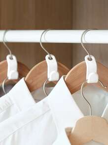 Thick & Fashionable Closet Organizer Cascading Hangers, Space-Saving Clothing Storage Racks With Clips, Household Items - White - View 7