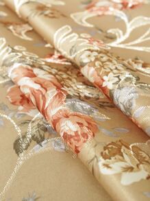 1pc Floral Jacquard Lace Decor Tablecloth - Multicolor - View 5