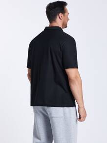 Manfinity Homme Men Plus Solid Polo Shirt - Black - View 2
