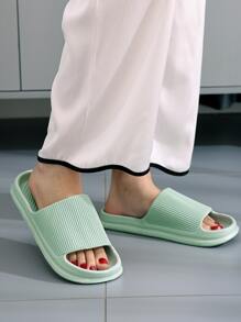 Women's College Style Simple Plastic Slipper With Single Strap - Mint Green - View 1