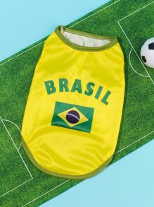 PETSIN Brazil Flag Pattern Pet Tank