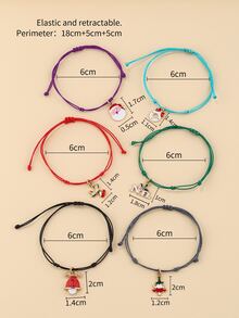 6pcs  Cute Christmas Holiday Woven Bracelets