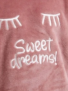 Conjunto de top de manga larga con estampado de letras y pantalones para uso en casa para niñas preadolescentes - Rosa vieja - Ver 5