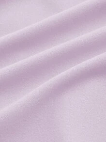 SHEIN EZwear 翻蓋口袋扭結下擺短款襯衫