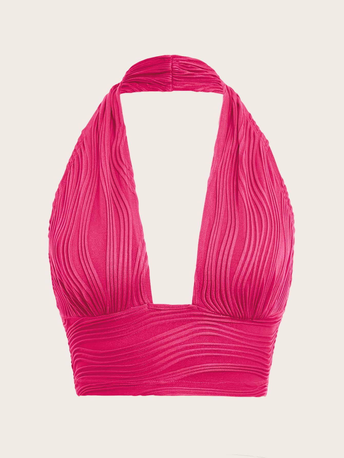 Backless crop halter top