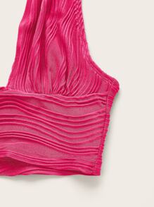 SHEIN ICON Solid Backless Crop Halter Y2k Top