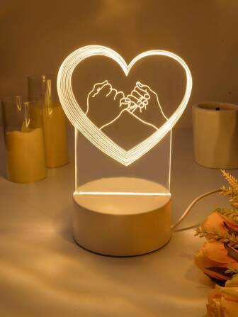 1pc Heart-Shaped 3D Night Light