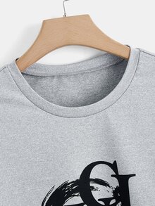 SHEIN Unity Plus Letter Graphic Crop Tee - Light Grey - View 3