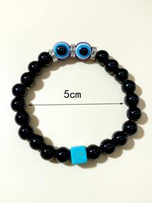 Rhinestone & Evil Eye Decor vòng tay đính cườm - Nhiều màu - Xem 3