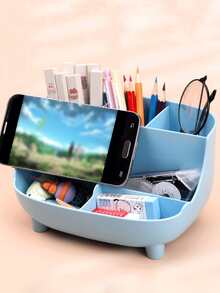 1pc Multifunction Pen Holder - Blue - View 4