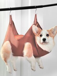 Striped Pet Grooming Hammock - Baby Pink - View 2