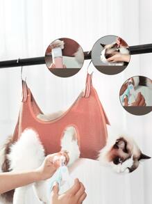 Striped Pet Grooming Hammock - Baby Pink - View 4