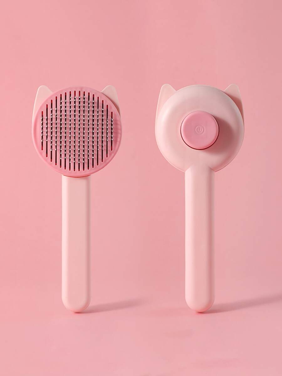 1pc Cartoon Graphic Pet Hair Comb - Pink - View 1