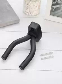 1pc Wall Mounted Musical Instrument Holder, Black Stainless Steel Guitar Hook For Household