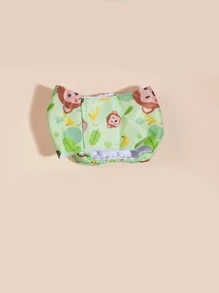 1入組卡通猴子印花寵物衛生褲適用於貓和狗狗適用於清潔 - 綠色 - 查看 4