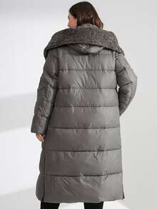 GASMAN Plus Dual Pocket Hooded Padded Coat - Dark Grey - View 2