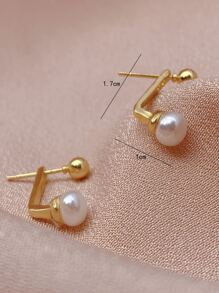 球和人造珍珠裝飾耳環夾 - 彩色 - 查看 3